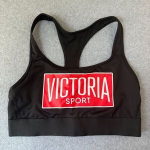 Women's Victoria Sport Size‎ Medium Black Red Logo Sports Bra Victoria's Secret